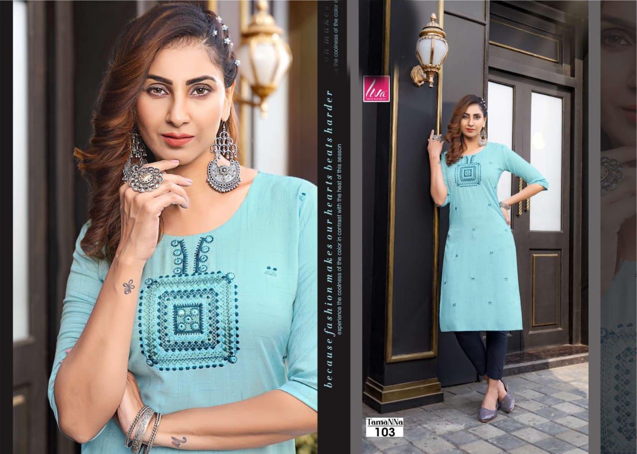 Tamanna 101 Fancy Regular Wear Designer Rayon Kurti Collection